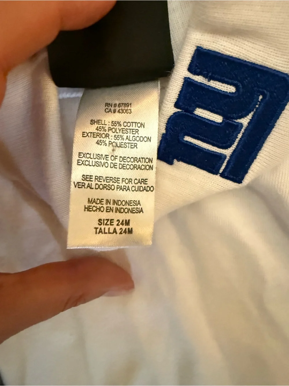 NFL New York Giants Toddler Cheerleader Outfit 2-Piece Set Size 24M NWT
